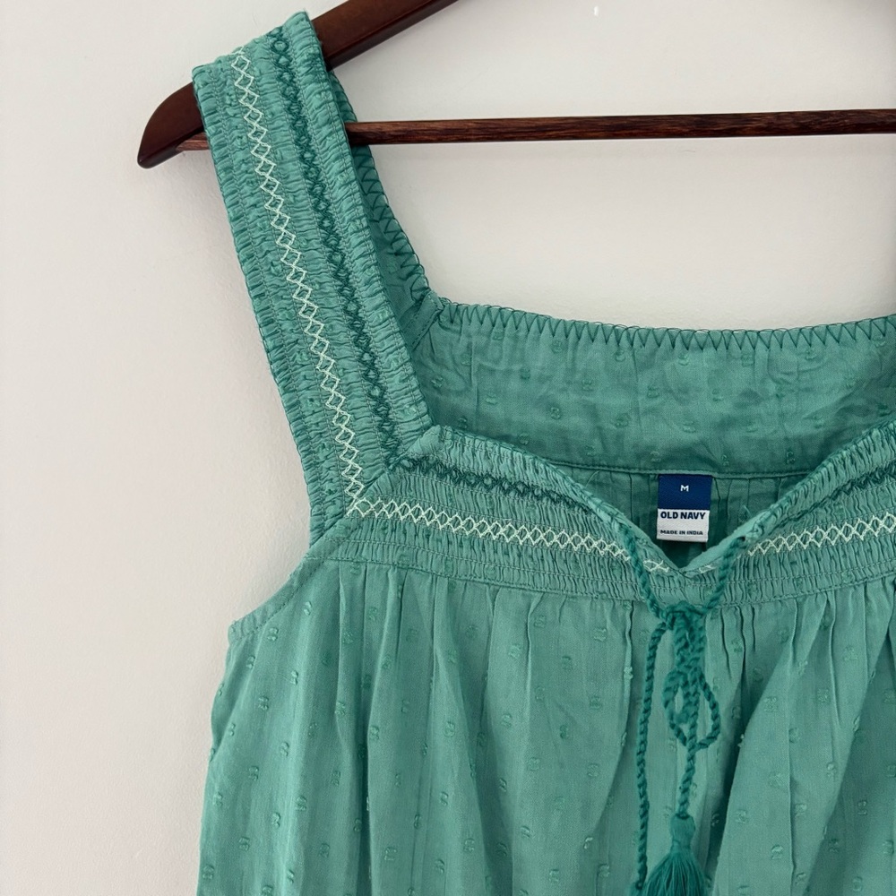 Old Navy Swiss Dot Midi Dress Green Cottagecore Coastal Grandma - Picture 8 of 12